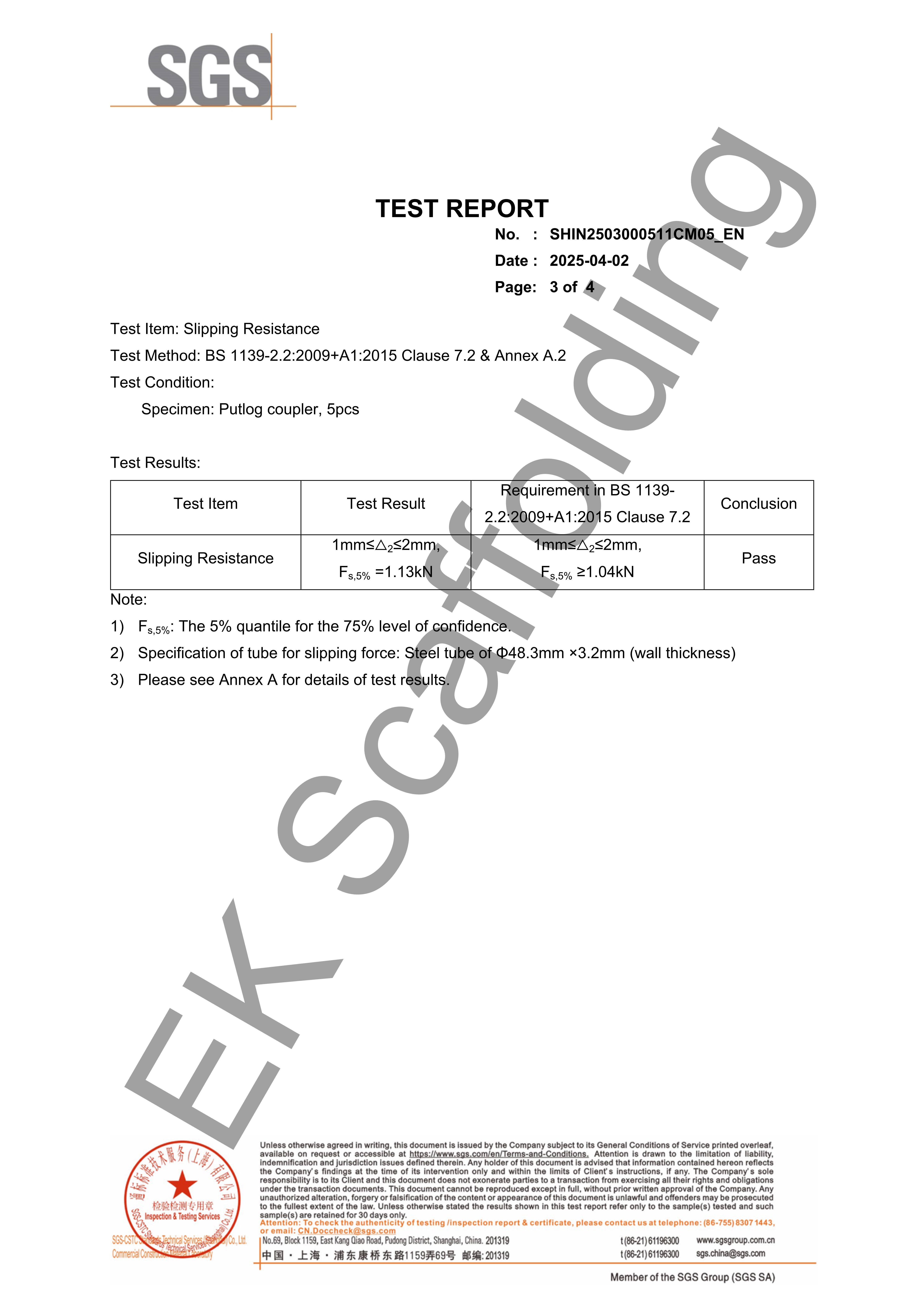 Bộ gh&eacute;p Putlog B&aacute;o c&aacute;o của SGS 